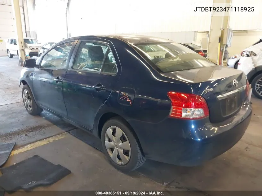 JTDBT923471118925 2007 Toyota Yaris