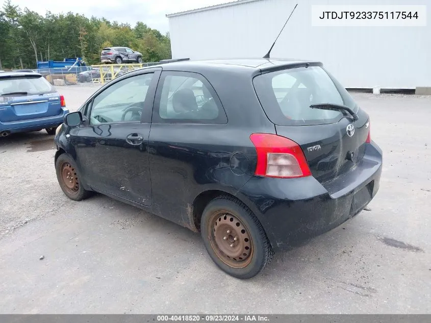 JTDJT923375117544 2007 Toyota Yaris