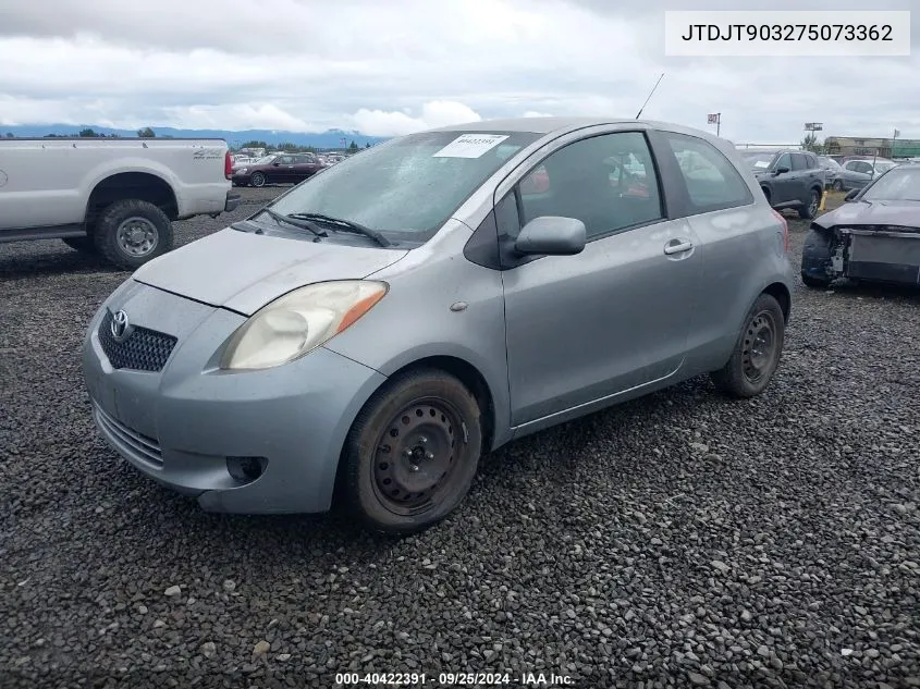 2007 Toyota Yaris VIN: JTDJT903275073362 Lot: 40422391