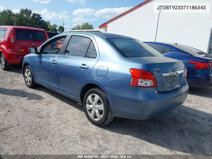 2007 Toyota Yaris VIN: JTDBT923371186343 Lot: 40466750