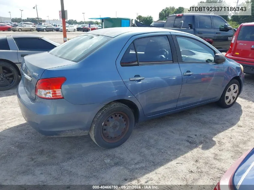 2007 Toyota Yaris VIN: JTDBT923371186343 Lot: 40466750