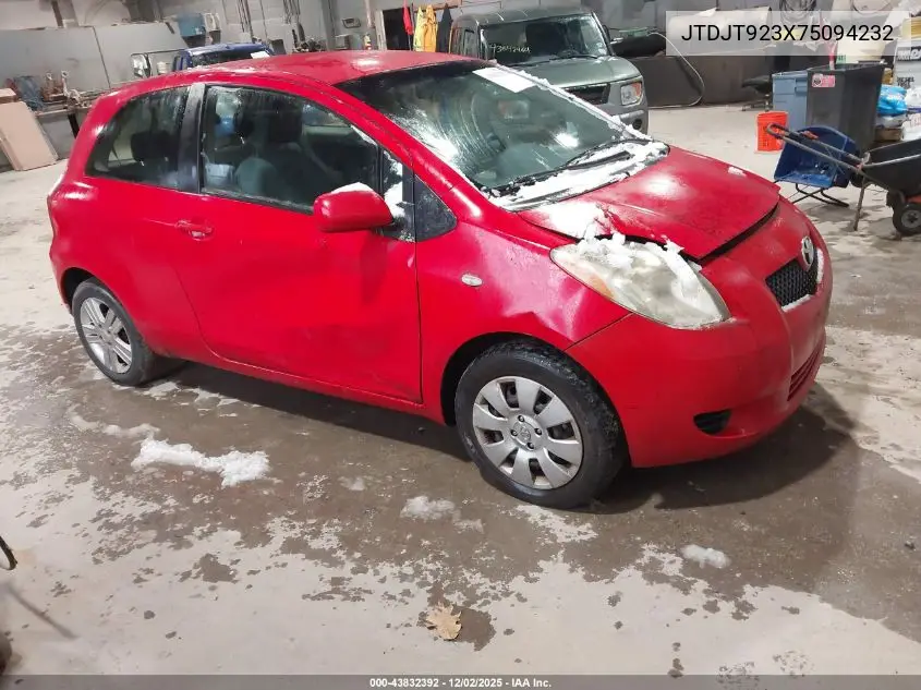 JTDJT923X75094232 2007 Toyota Yaris