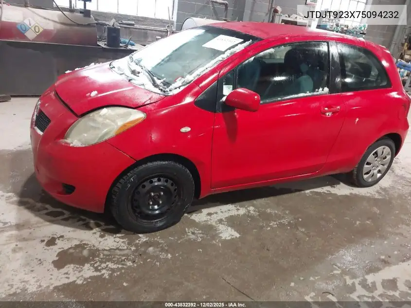 JTDJT923X75094232 2007 Toyota Yaris