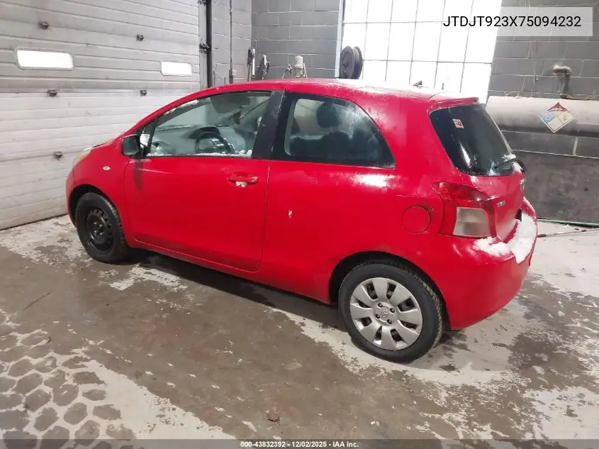 JTDJT923X75094232 2007 Toyota Yaris