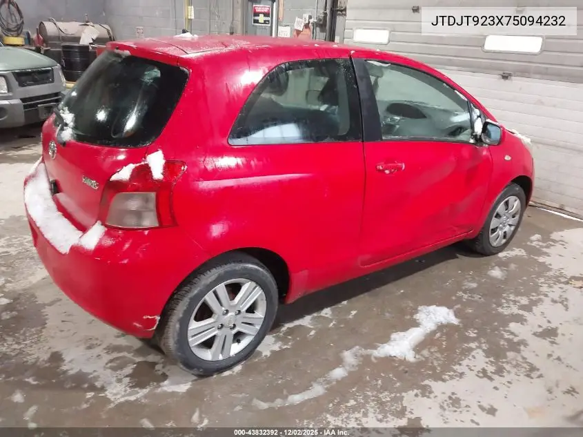 JTDJT923X75094232 2007 Toyota Yaris