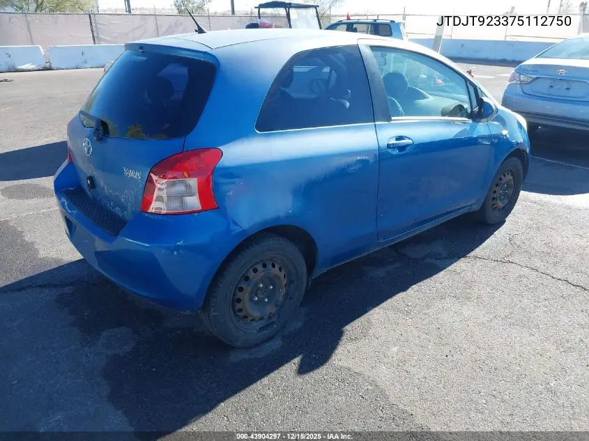 JTDJT923375112750 2007 Toyota Yaris