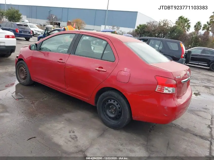 JTDBT923771103383 2007 Toyota Yaris