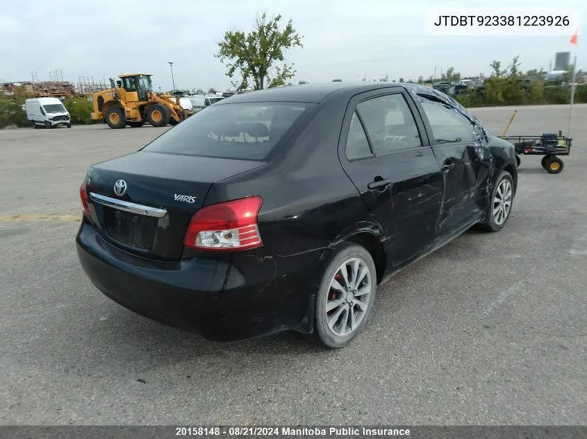 2008 Toyota Yaris VIN: JTDBT923381223926 Lot: 20158148