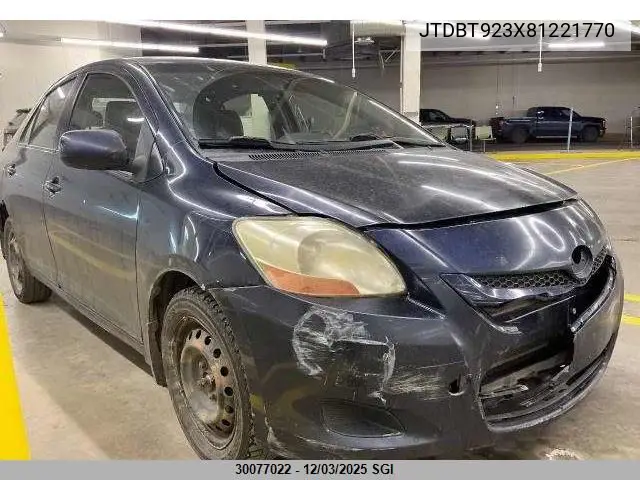 JTDBT923X81221770 2008 Toyota Yaris