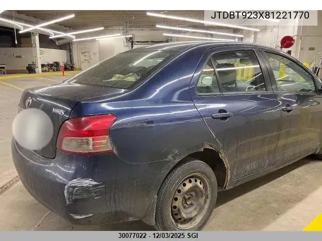 JTDBT923X81221770 2008 Toyota Yaris