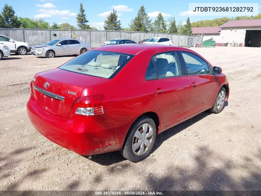 2008 Toyota Yaris VIN: JTDBT923681282792 Lot: 39378266