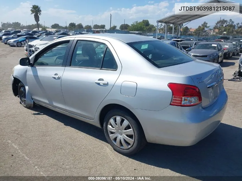 2008 Toyota Yaris VIN: JTDBT903981215087 Lot: 39396157