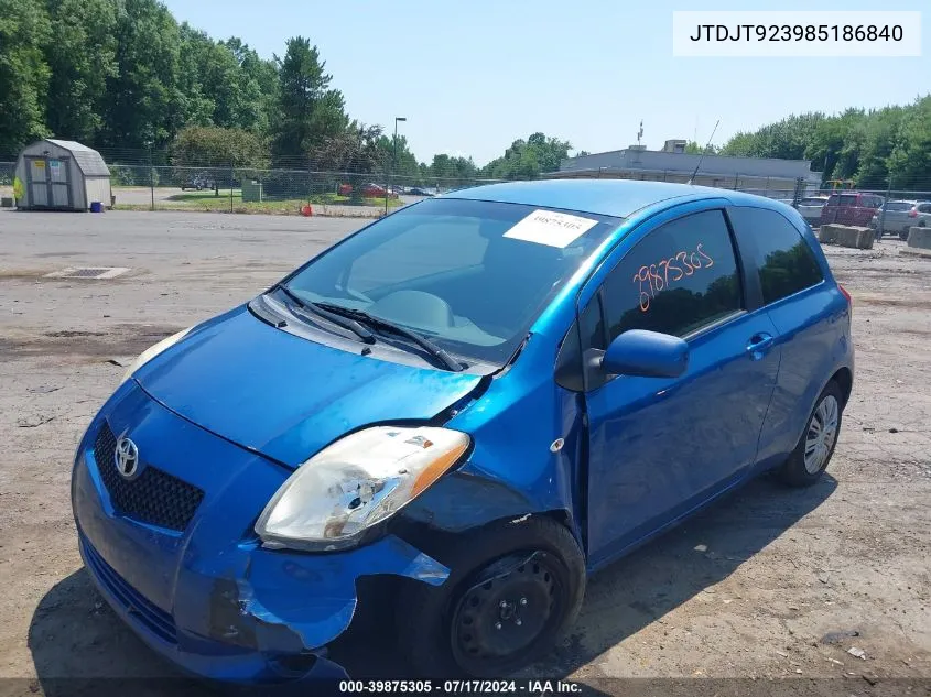 2008 Toyota Yaris VIN: JTDJT923985186840 Lot: 39875305