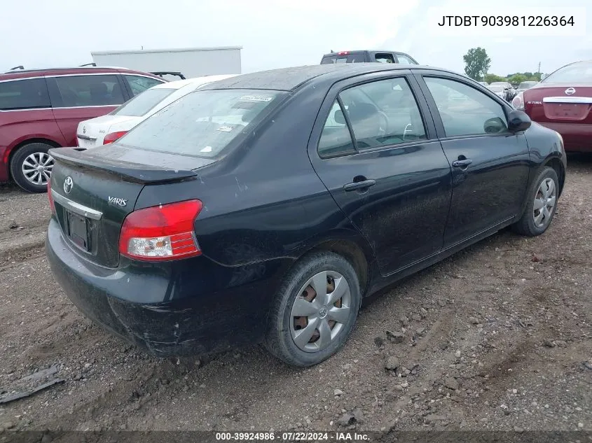 2008 Toyota Yaris VIN: JTDBT903981226364 Lot: 39924986