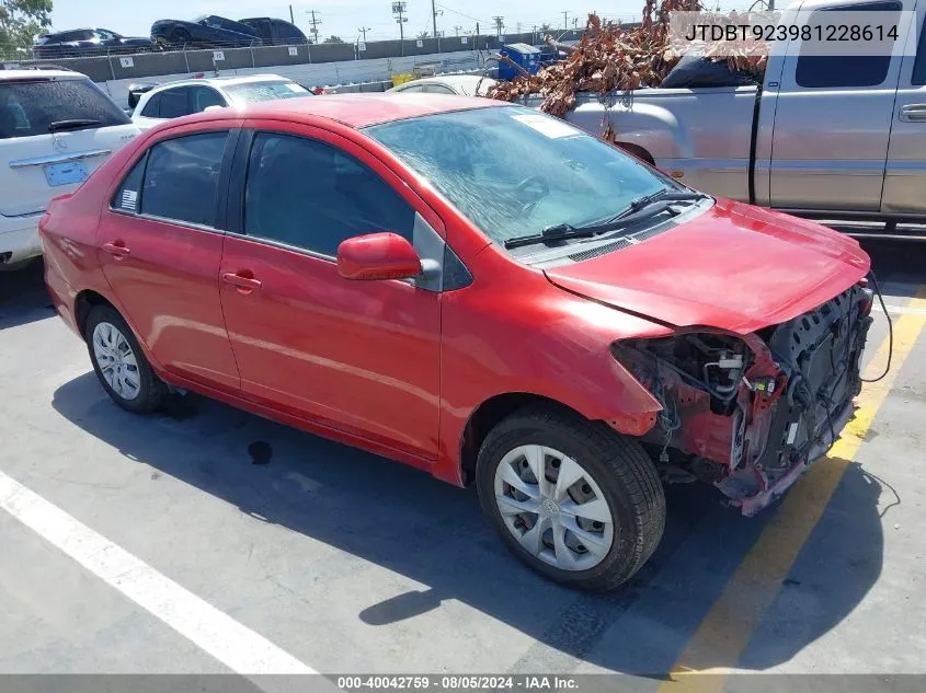 2008 Toyota Yaris VIN: JTDBT923981228614 Lot: 40042759