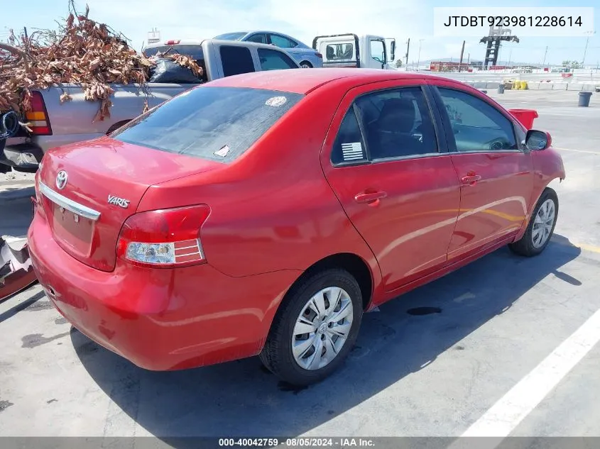 2008 Toyota Yaris VIN: JTDBT923981228614 Lot: 40042759