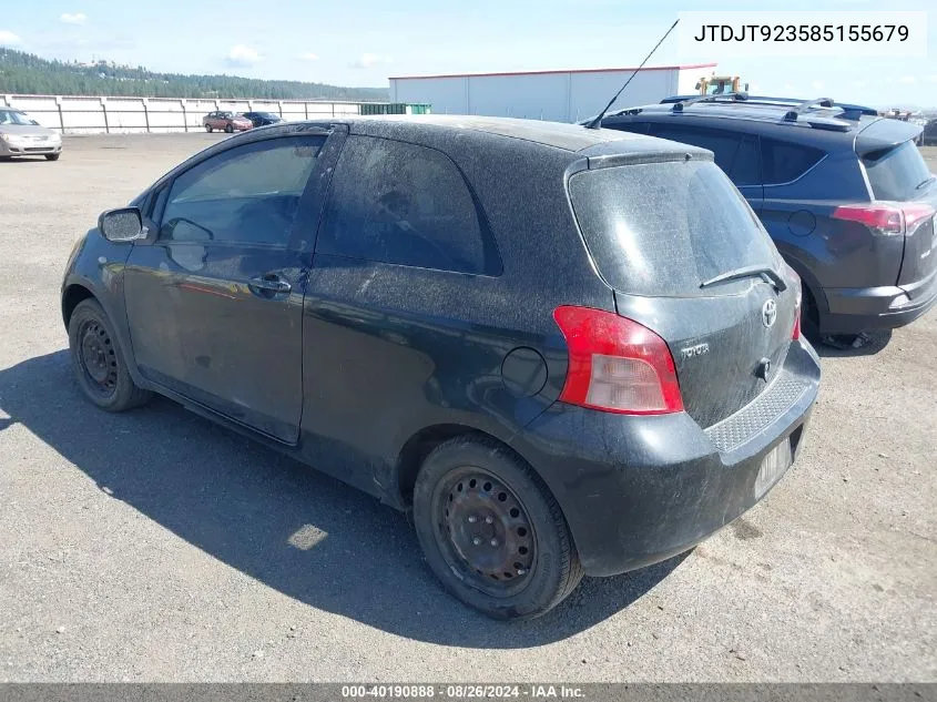 2008 Toyota Yaris VIN: JTDJT923585155679 Lot: 40190888