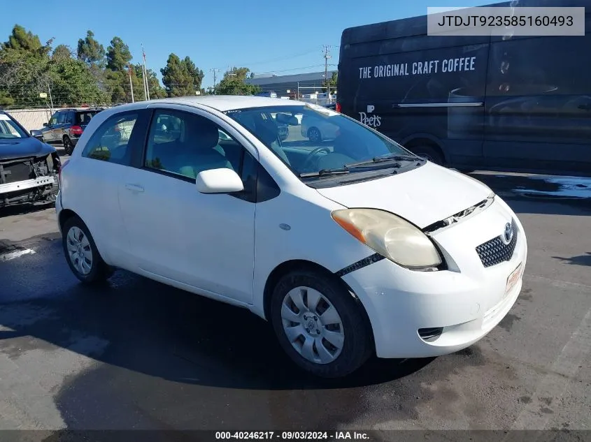 2008 Toyota Yaris VIN: JTDJT923585160493 Lot: 40246217