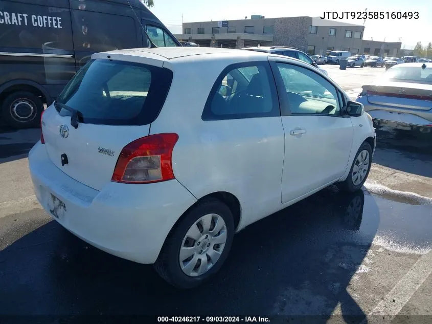 2008 Toyota Yaris VIN: JTDJT923585160493 Lot: 40246217