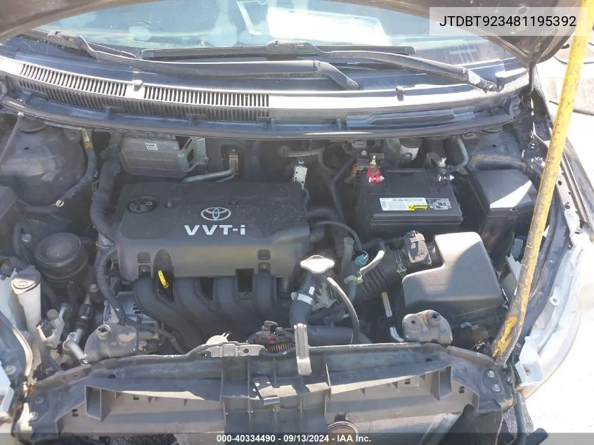 JTDBT923481195392 2008 Toyota Yaris