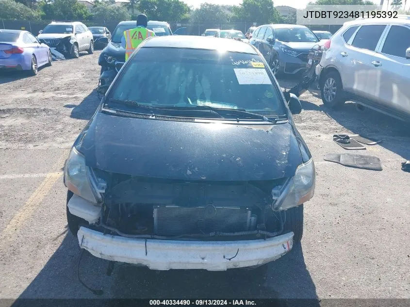 JTDBT923481195392 2008 Toyota Yaris