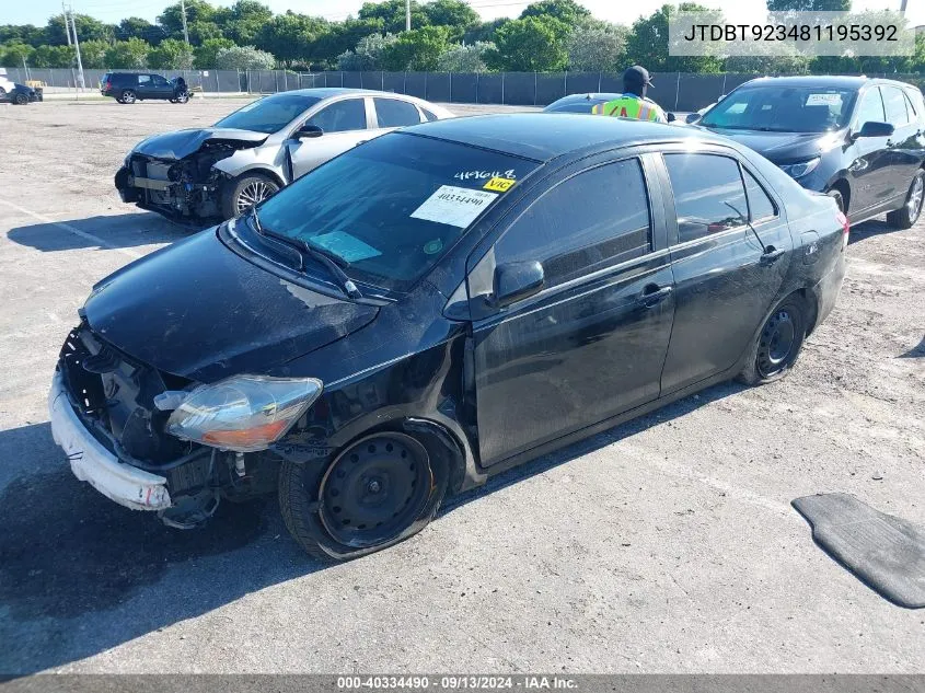 JTDBT923481195392 2008 Toyota Yaris