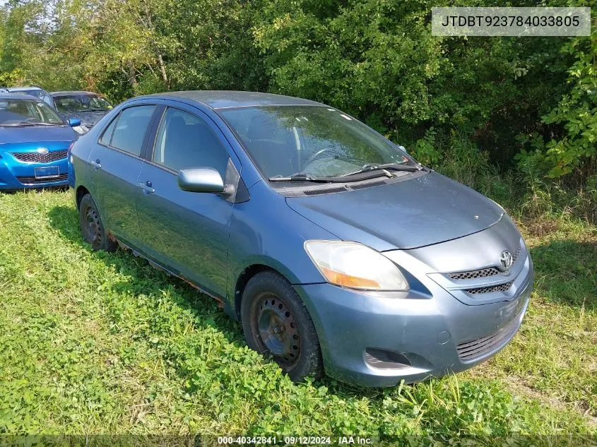 2008 Toyota Yaris VIN: JTDBT923784033805 Lot: 40342841