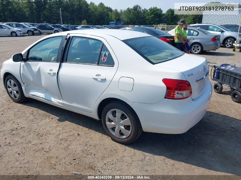 2008 Toyota Yaris VIN: JTDBT923181278763 Lot: 40343339