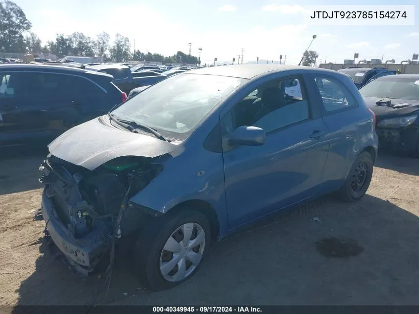 JTDJT923785154274 2008 Toyota Yaris