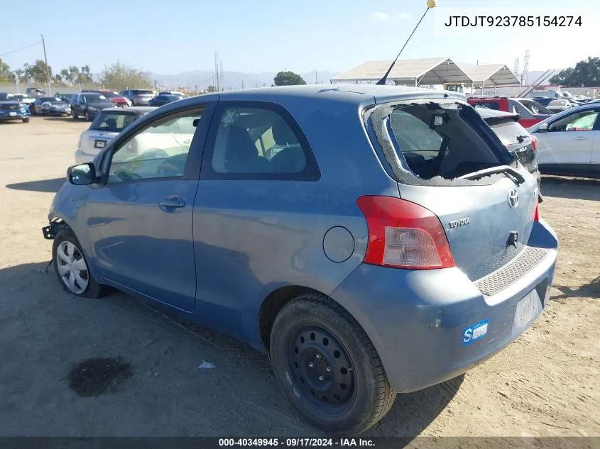 JTDJT923785154274 2008 Toyota Yaris