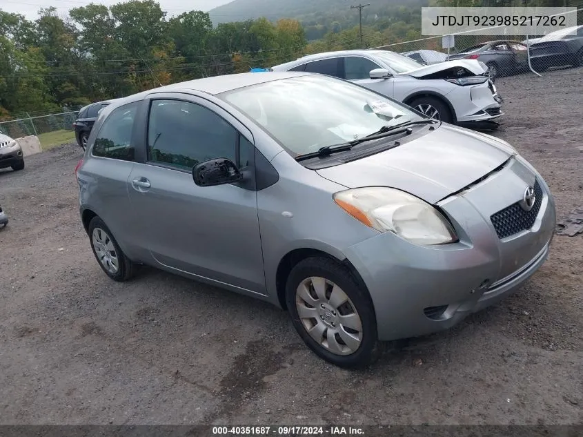 2008 Toyota Yaris VIN: JTDJT923985217262 Lot: 40351687