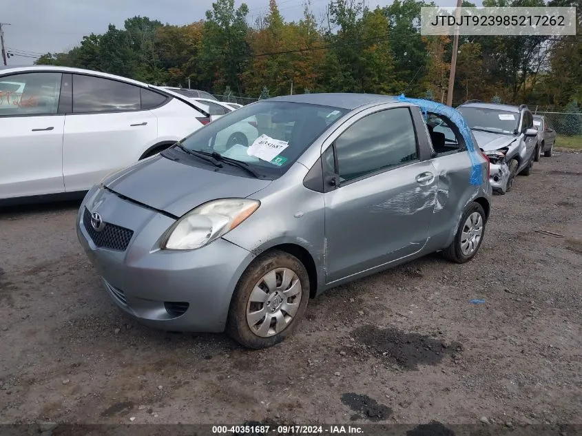 JTDJT923985217262 2008 Toyota Yaris