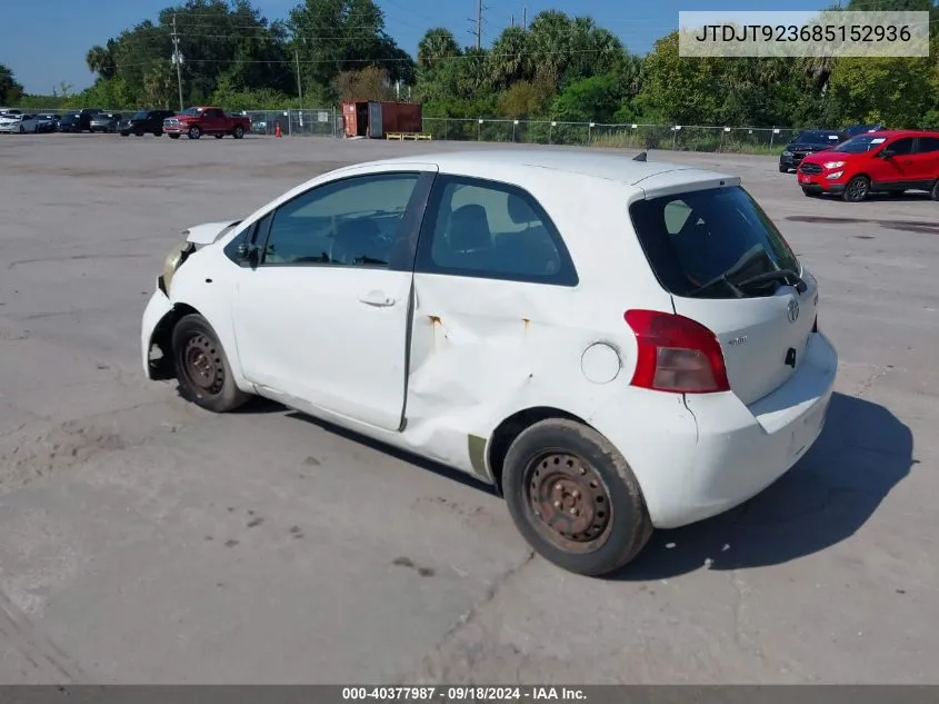 JTDJT923685152936 2008 Toyota Yaris