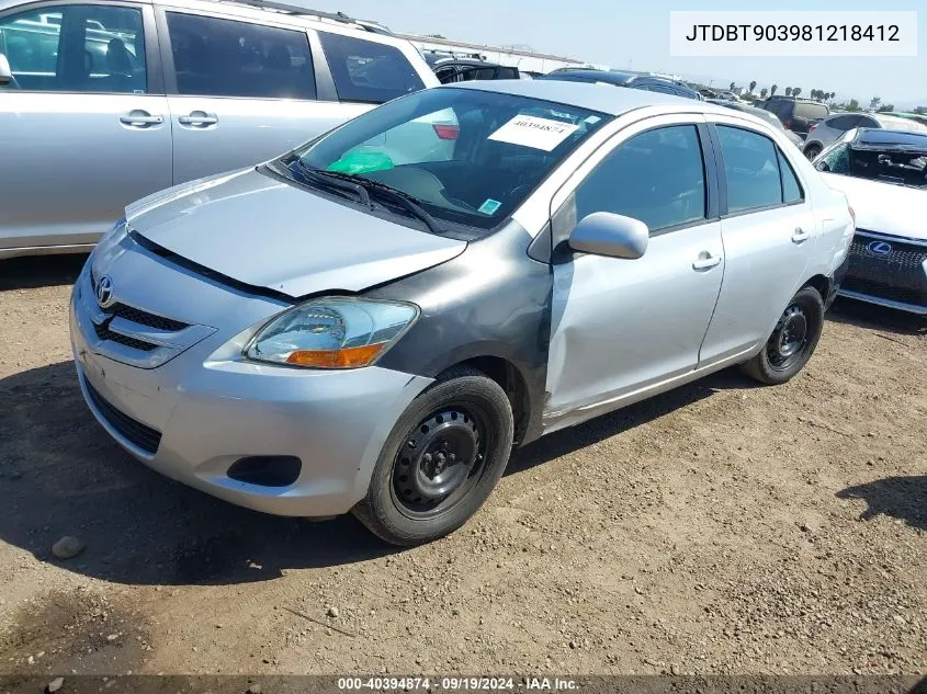 JTDBT903981218412 2008 Toyota Yaris