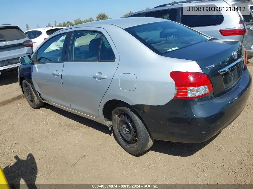 JTDBT903981218412 2008 Toyota Yaris