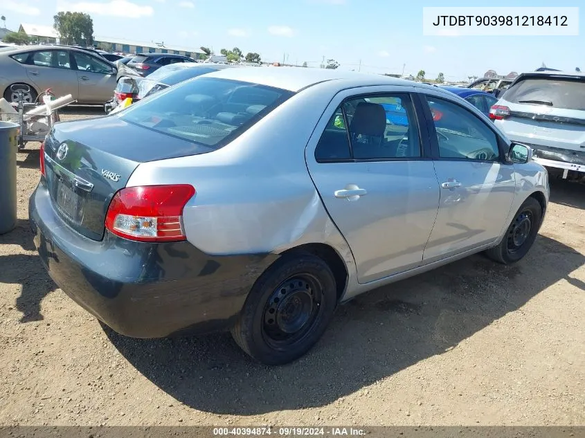 JTDBT903981218412 2008 Toyota Yaris