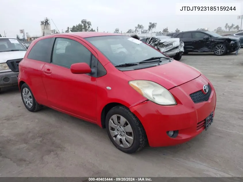 2008 Toyota Yaris VIN: JTDJT923185159244 Lot: 40403444