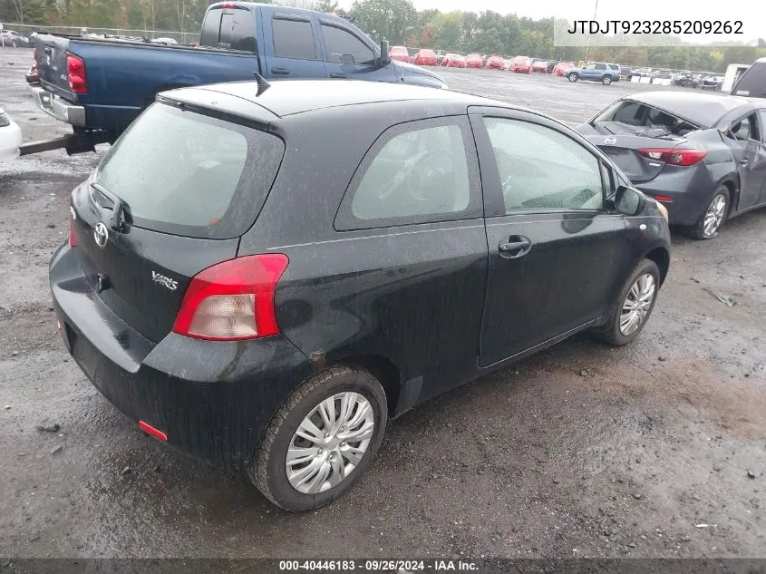 2008 Toyota Yaris VIN: JTDJT923285209262 Lot: 40446183