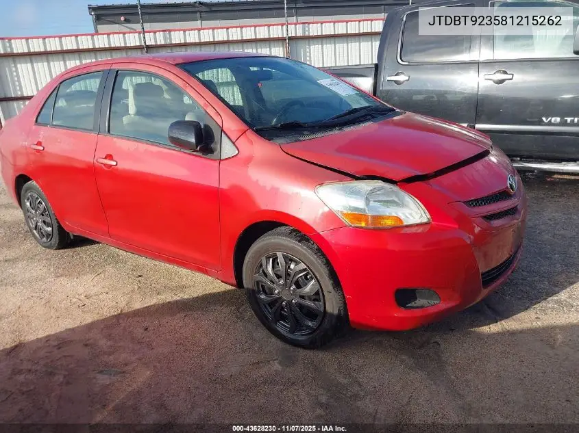 JTDBT923581215262 2008 Toyota Yaris