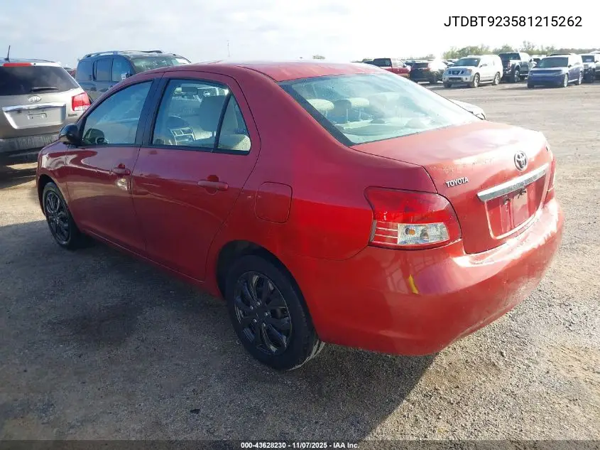 JTDBT923581215262 2008 Toyota Yaris