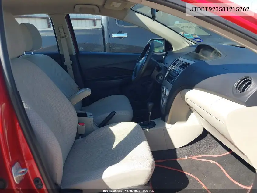 JTDBT923581215262 2008 Toyota Yaris