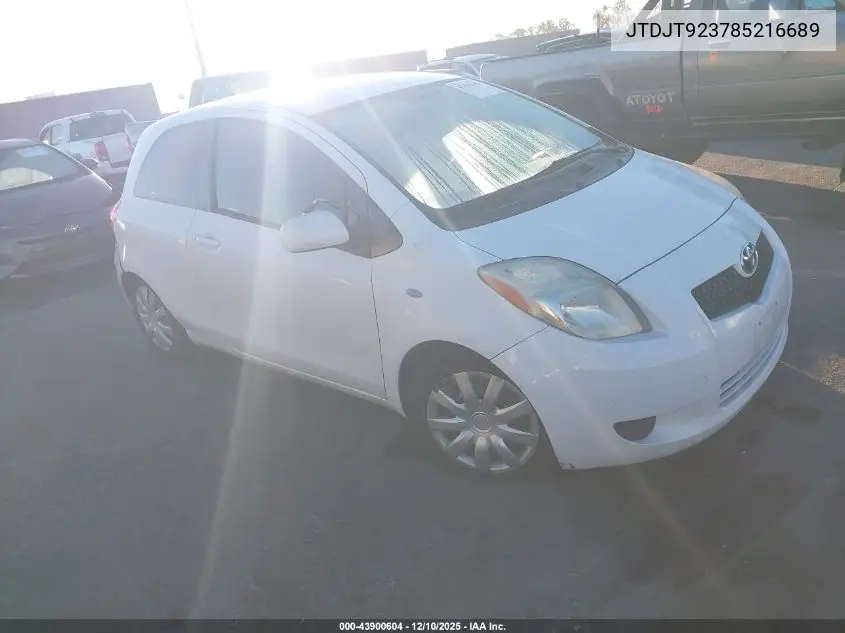 JTDJT923785216689 2008 Toyota Yaris