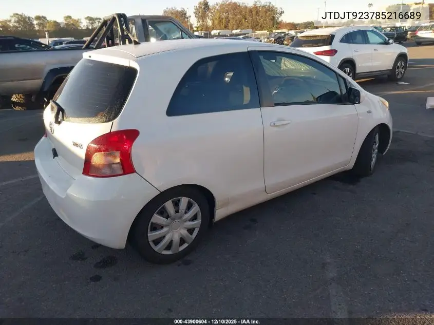 JTDJT923785216689 2008 Toyota Yaris
