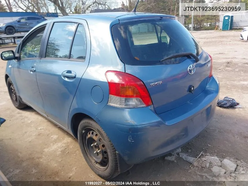 2009 Toyota Yaris VIN: JTDKT923695230959 Lot: 11992027