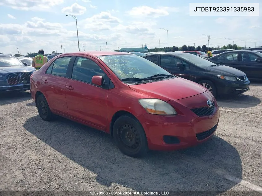 2009 Toyota Yaris VIN: JTDBT923391335983 Lot: 12079988