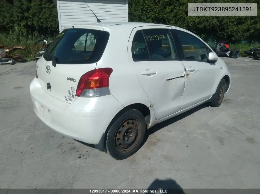 2009 Toyota Yaris VIN: JTDKT923895241591 Lot: 12093617