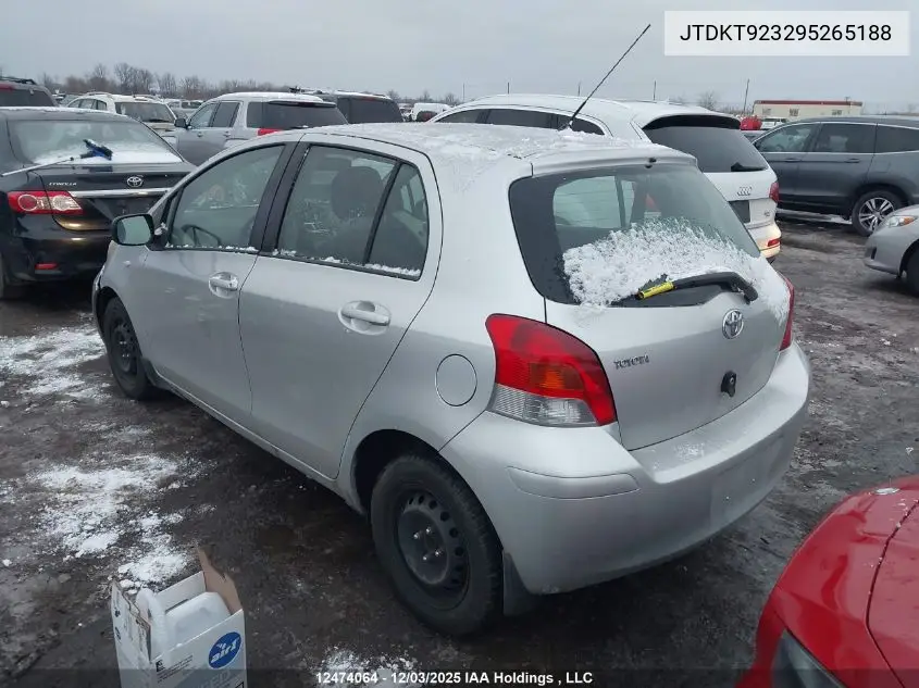 JTDKT923295265188 2009 Toyota Yaris Rs