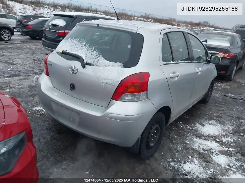 JTDKT923295265188 2009 Toyota Yaris Rs