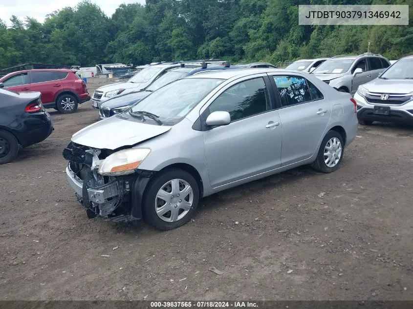 2009 Toyota Yaris VIN: JTDBT903791346942 Lot: 39837565