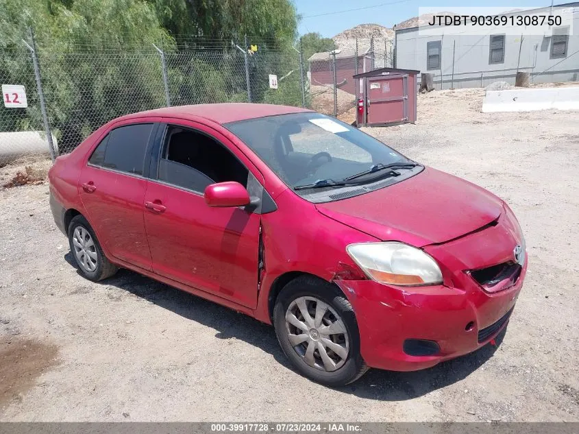 2009 Toyota Yaris VIN: JTDBT903691308750 Lot: 39917728